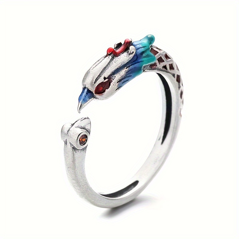 S925 Pure Silvery Creative Ethnic Drop Ring
