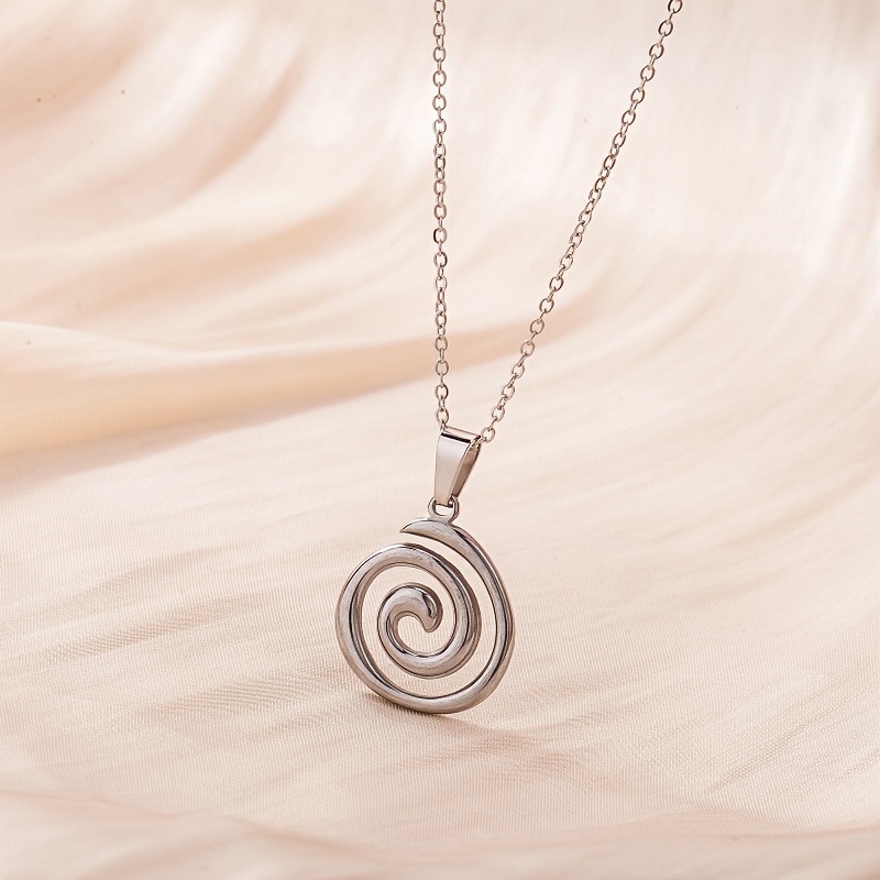 E-shop Kaltwellen-Anhänger Vintage Spiralförmige Halskette mit Persönlichkeit, Edelstahl Exquisites Design Schmuckgeschenk, Geeignet für