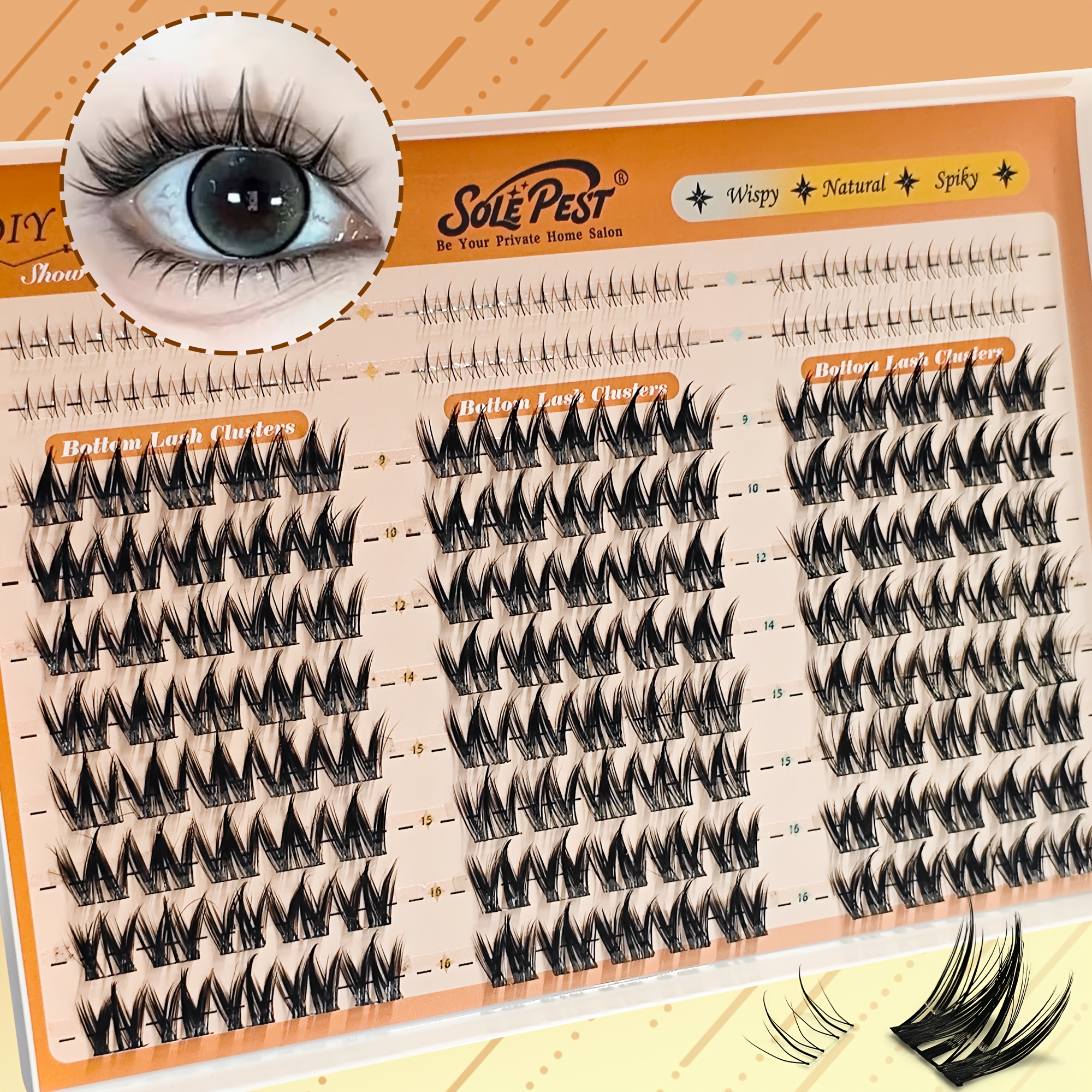 156 Clusters C-Shaped Curled False Eyelashes, Anime Style