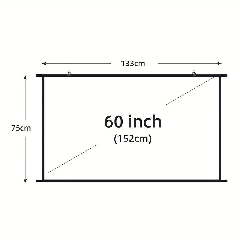 Image of Xiaohui Projection Screen - 60/84/100/120 Inch Daytime Direct Projection Wall-mounted Matte White Screen 3d High-definition Tv Wall-mounted Projection - Suitable For Office/living Room/bedroom/office