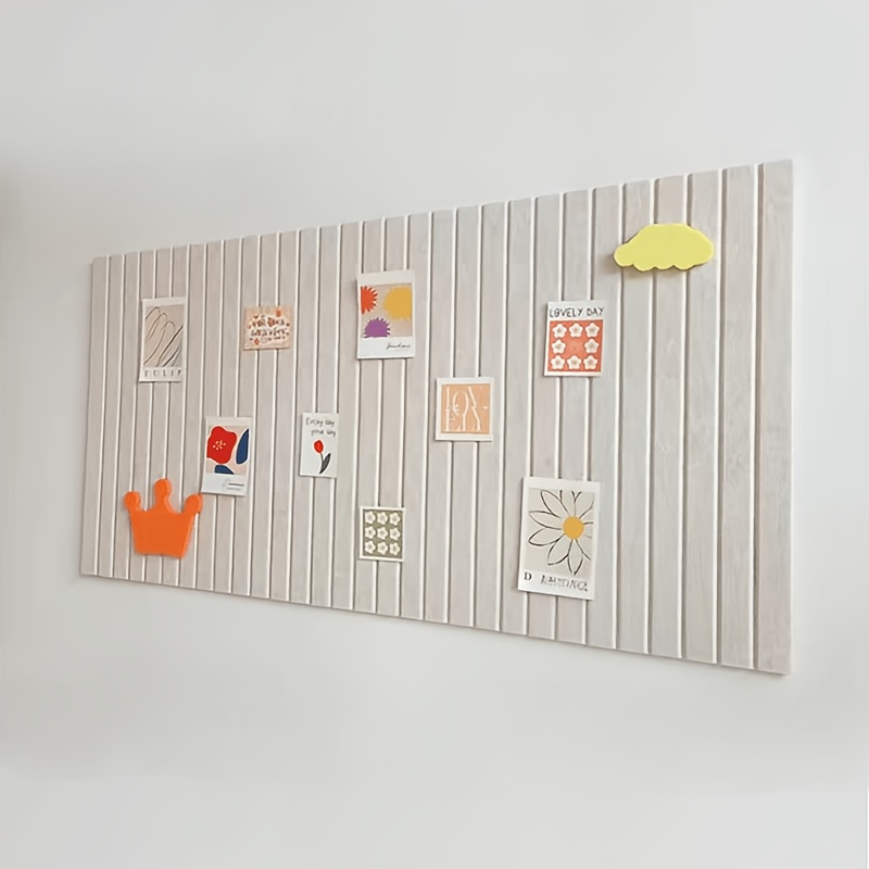 TEMU Large Size Vertical Striped Felt Board Photo Wall, Bedroom Living Room Dormitory Decorative Background Board For Photos And Messages, Artwork