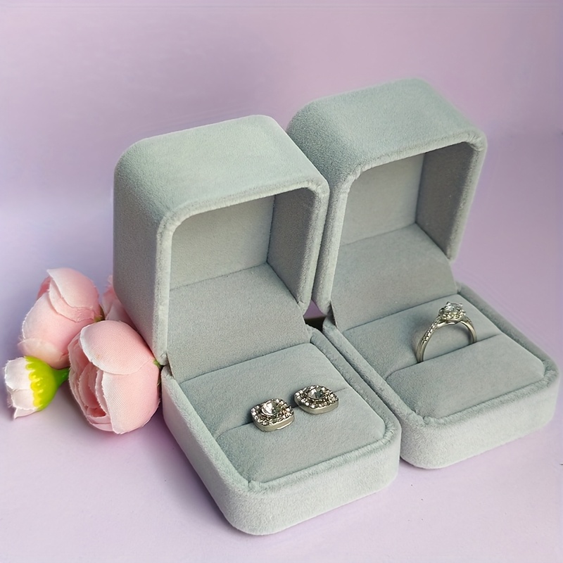 18pcs Premium Velvet Jewelry Gift Boxes, Luxurious Couple Ring & Stud Boxes