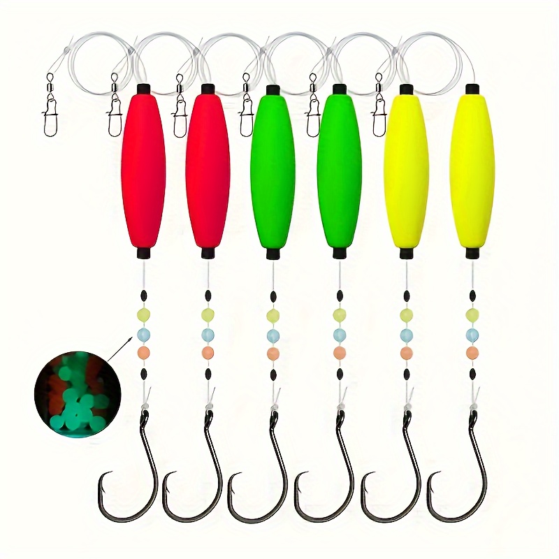 

6pcs Premium Catfish Rigs With Sharp Hooks And Pre-attached Floats - Fishing Tackle For Catching Big Catfish