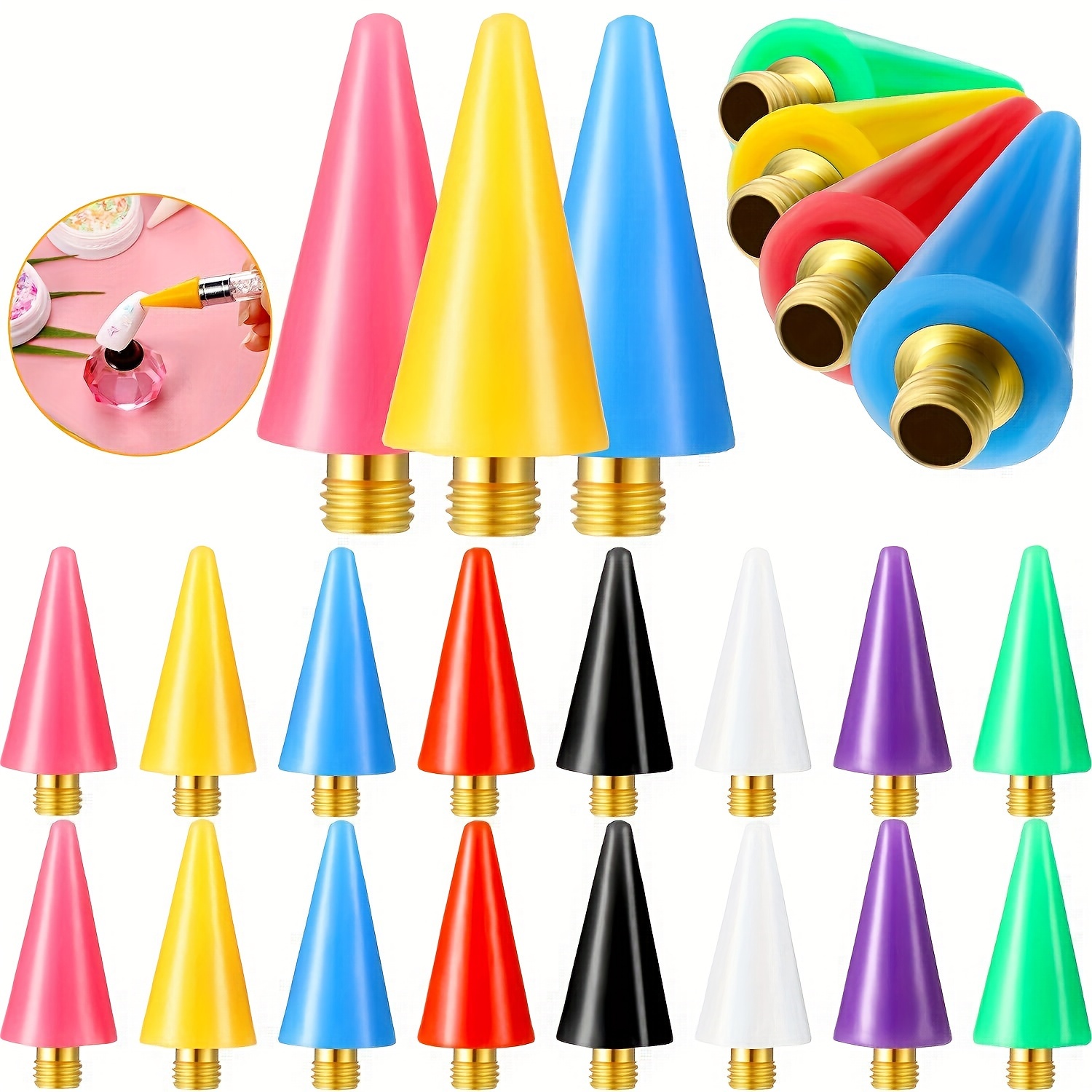 

16-piece Diamond Painting Tool Set With Self-adhesive Drill Pens, Wax Tips For 5d Diy Crafts, Cross Stitch & Nail Art - Copper Material