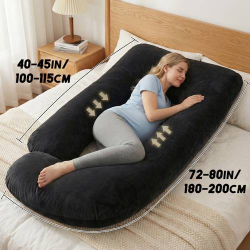 maternity pillow j shaped full body pregnancy pillow with velvet cover 80 inch pregnancy pillow provides head back leg and abdominal support for pregnant women christmas gift holiday gift gift for