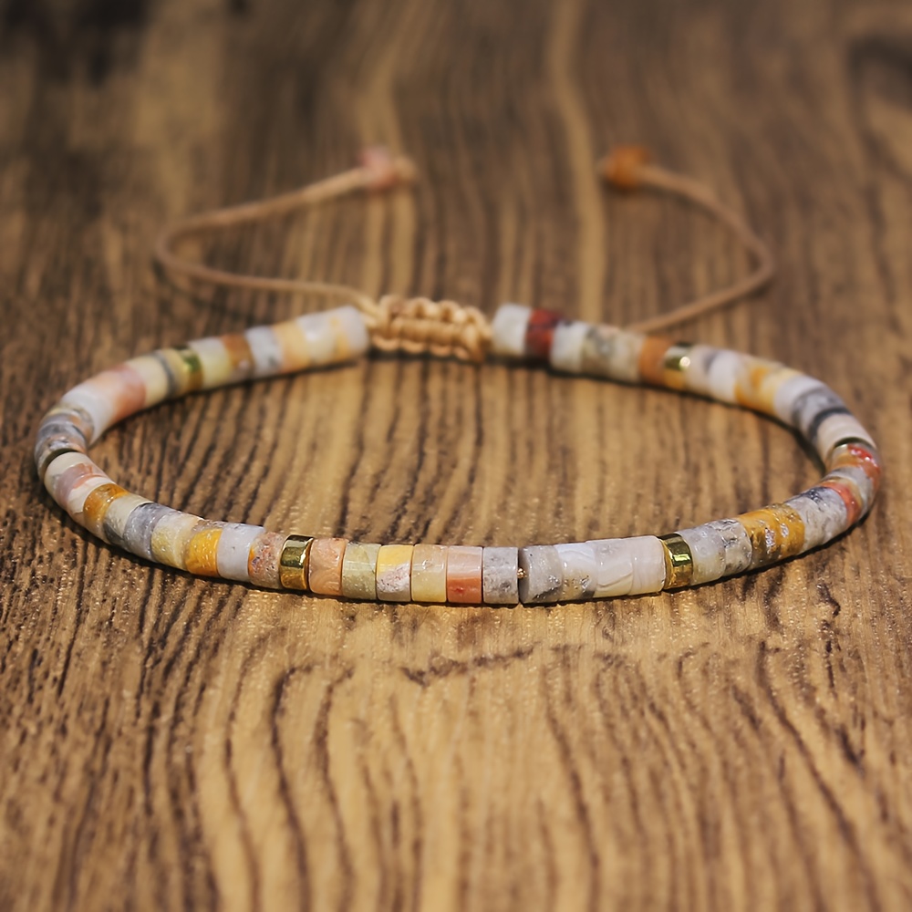 Unique Crazy Lace Agate Stretch Bracelet Made Stones, Intricately With Beautiful Patterns, Ideal For Everyday Use, Beach Trips, And As A Meaningful Present
