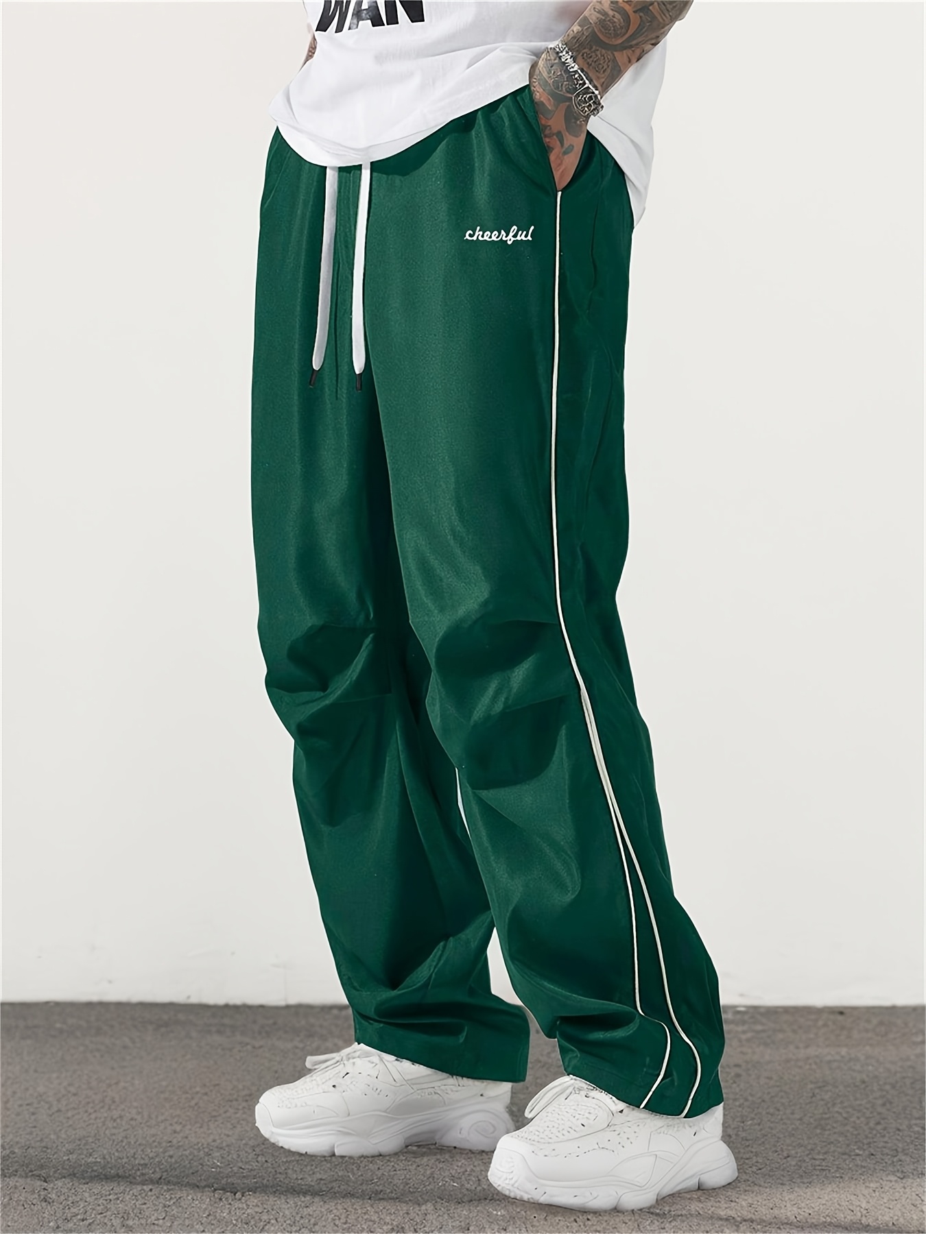 Pantalon Jogging Homme Large | Fermeture Éclair Intégrale | Coupe Cargo Décontractée – Style Streetwear - 3