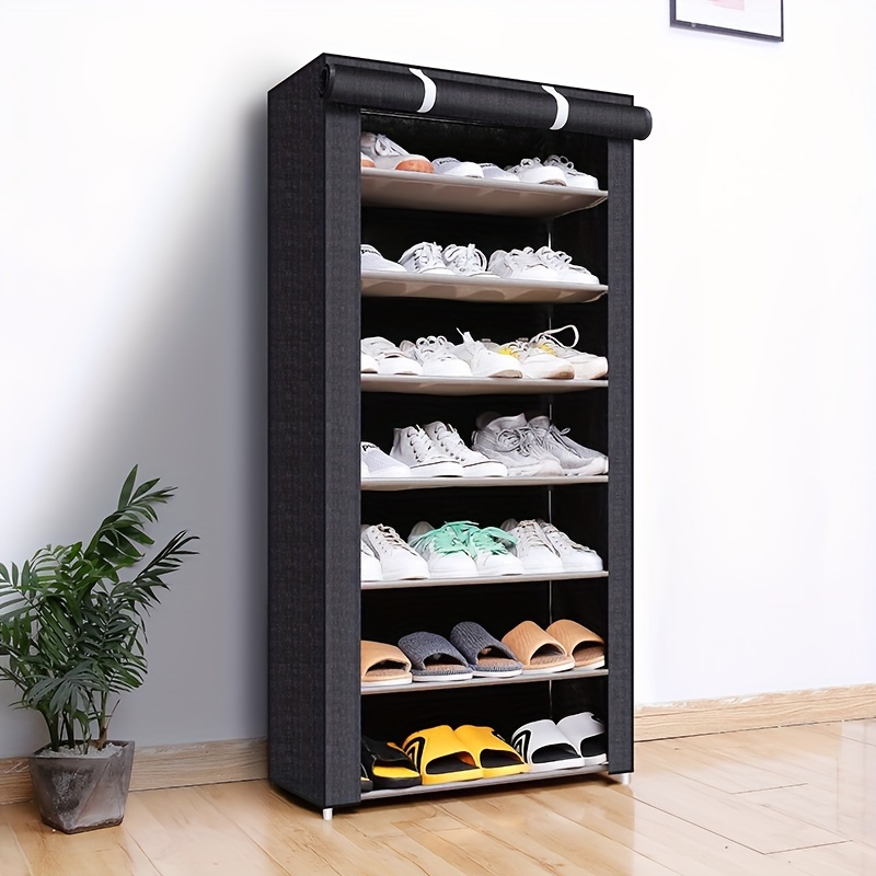 TEMU 8 Tier Simple Shoe Rack, Steel Tube Assembled Dustproof Shoe Cabinet, Student Dormitory Household Storage Cabinet, Shoe Cabinet, Shoe Rack, Day Gifts, Fathers Day Gift, Mothers Day Gifts For Mom
