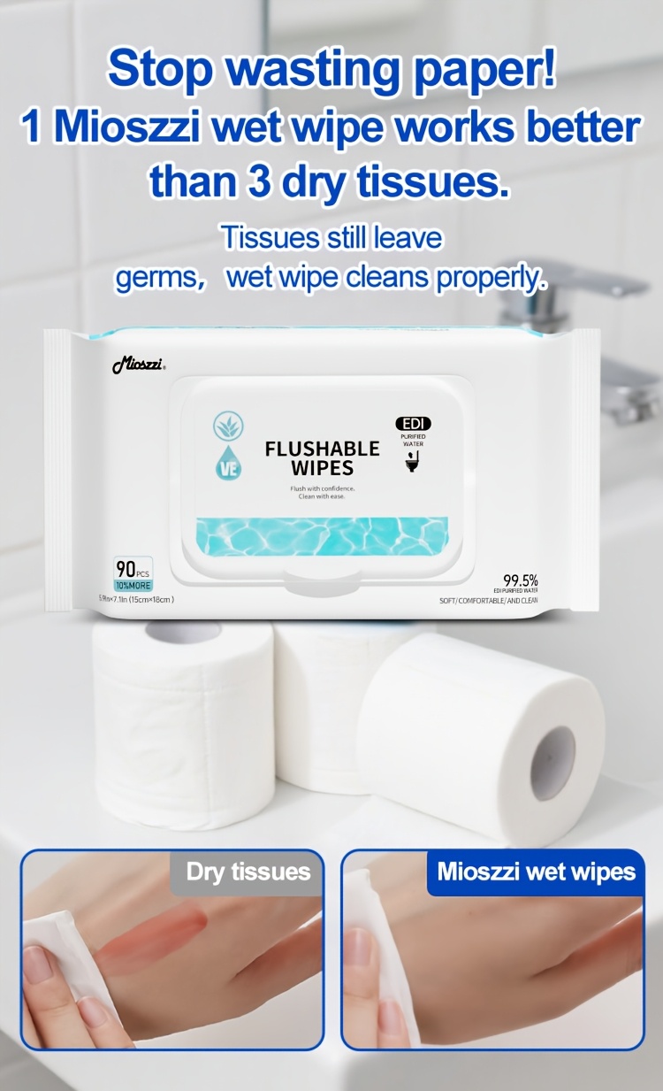 MIOSZZI Thickened Butt Wipes, Flushable Wet Wipes, XL Size Toilet Paper, No Alcohol, Quick-Dispersing, Unscented Toilet Wipes, Personal & Household Cleaning Wipes, Family Size, Local Warehouse