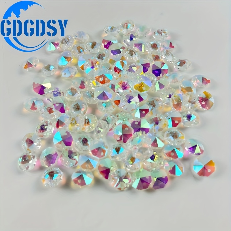 100 Stück Facettierte Glasperlen 6x12 Mm – Bunte Glitzerperlen Für DIY Schmuck & Bastelprojekte
