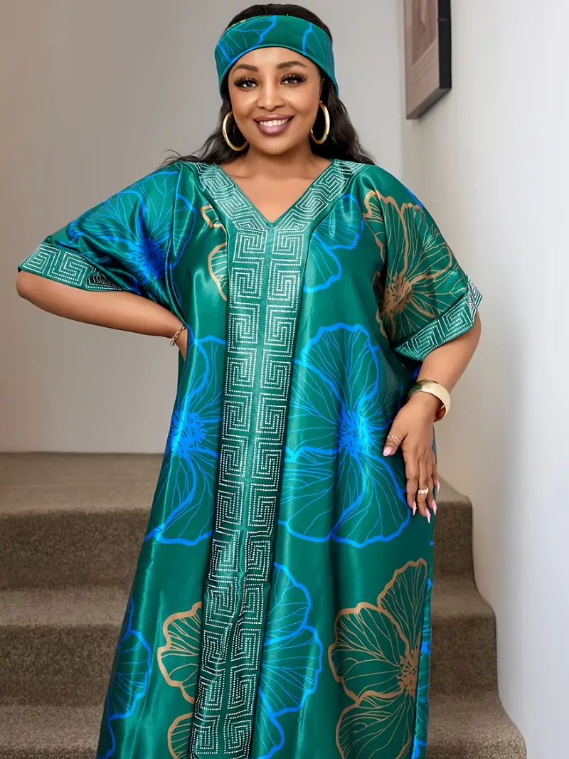 plus size elegant ladies kaftan dress v neck - Temu Ireland plus size elegant ladies kaftan dress v neck - Temu Ireland
