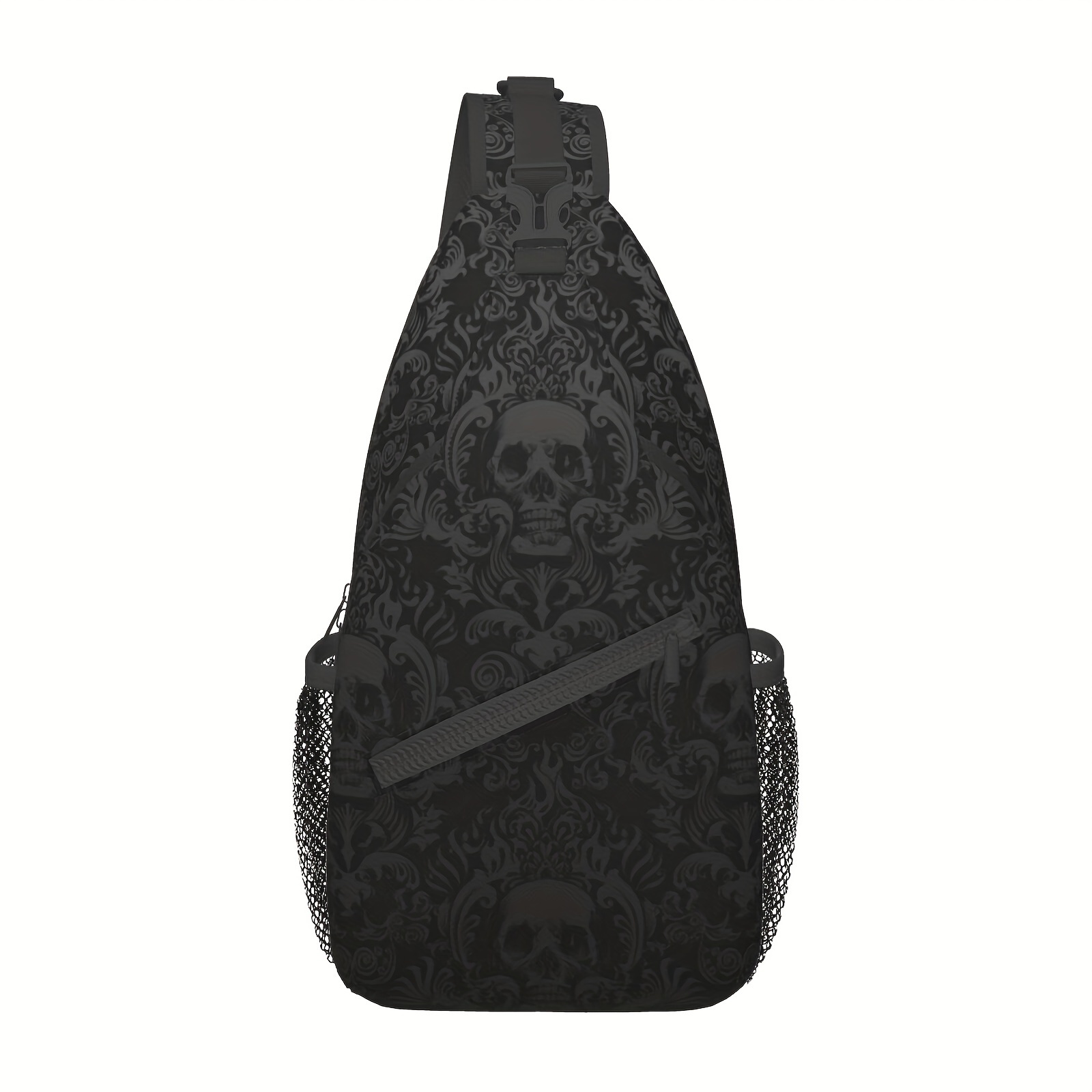 

1pc Fashion Skull Chest Bag, Business Trip Travel Sling Bag, Durable Casual Crossbody Bag