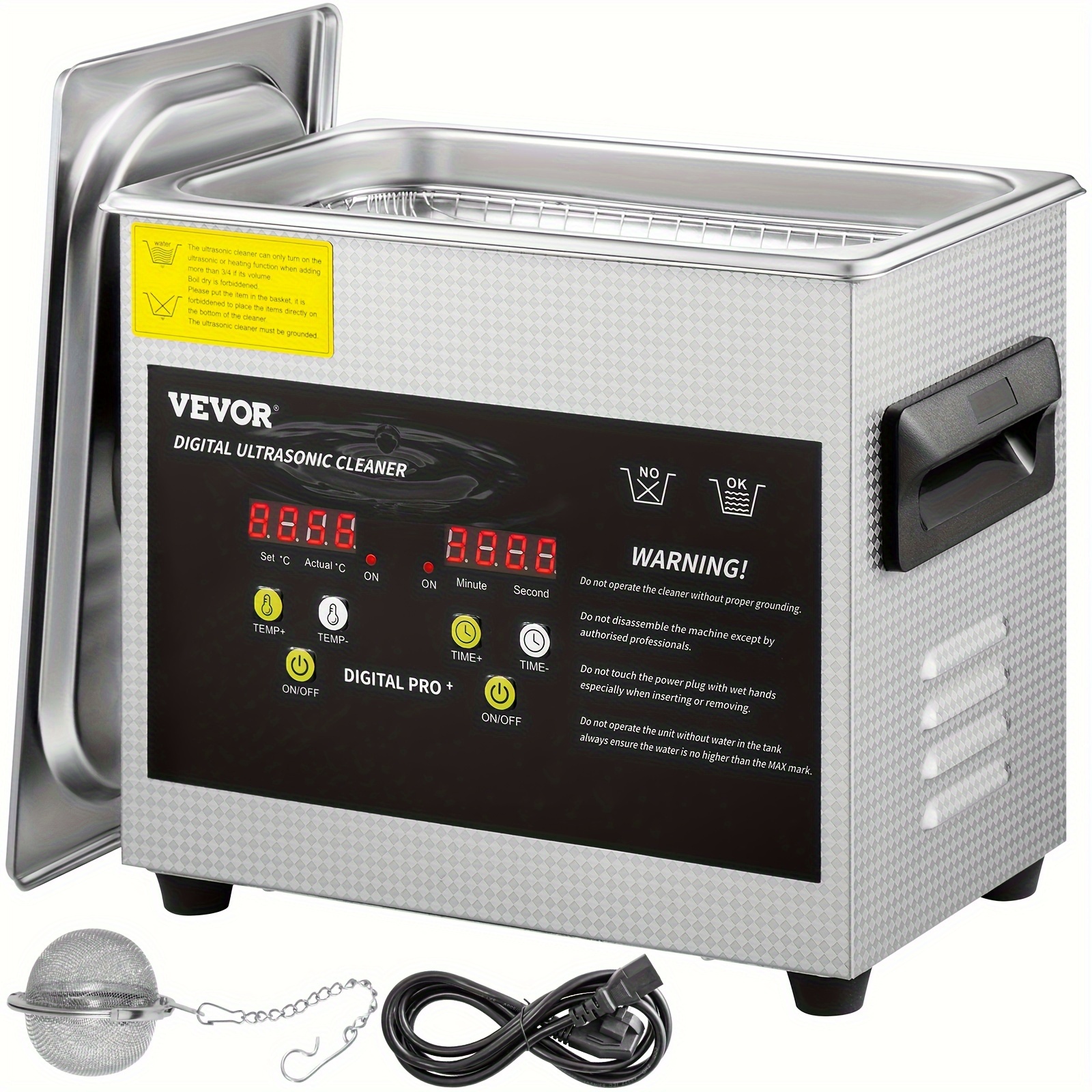 

Vevor 3l Upgraded Ultrasonic Cleaner (200w Heater, 120w Ultrasonic) Professional Digital Lab Ultrasonic Parts Cleaner With Heater Timer For Jewelry Glasses Parts Cleaning