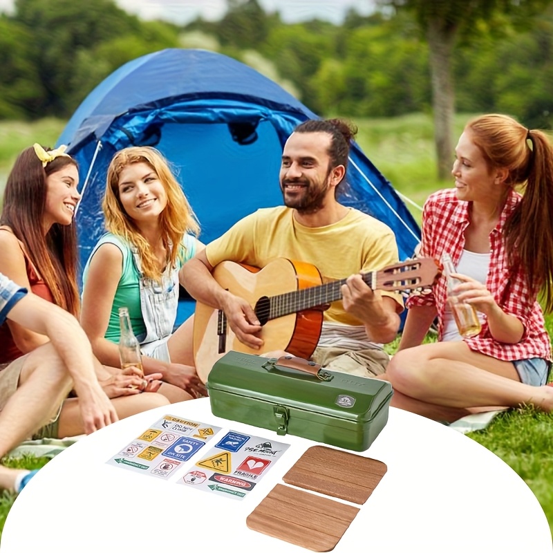 waterproof metal tool box durable iron storage case with stickers portable handheld design for outdoor camping hiking all activities hip roof shape water resistant utility container 0