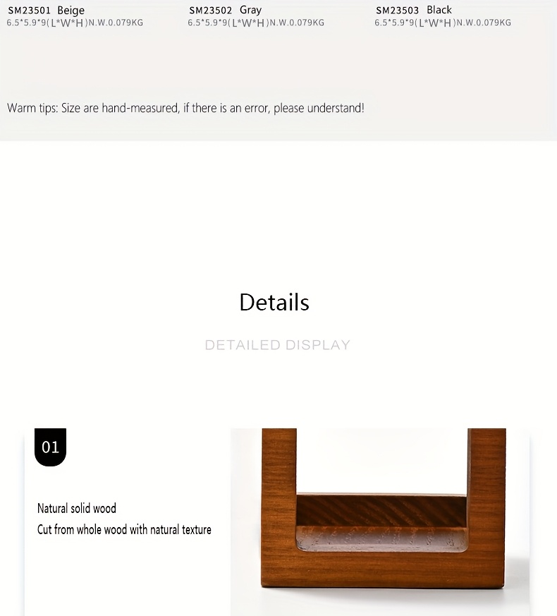 Oirlv Premium Leather/Microfiber Watch Display Stand Solid Wood Watch Counter Window Watch Display Watch Display Props, Suitable for Desktop Counter Watch Display, Is Also The Best Choice for Gifts