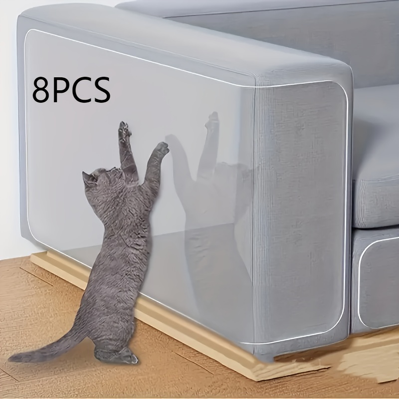 8pcs Of Transparent Anti-cat Scratch Sofa Stickers - And Scratch-resistant Furniture Protection Film, Double-sided Sofa And Armchair Protective Film, Indoor Pet Scratch Prevention Stickers