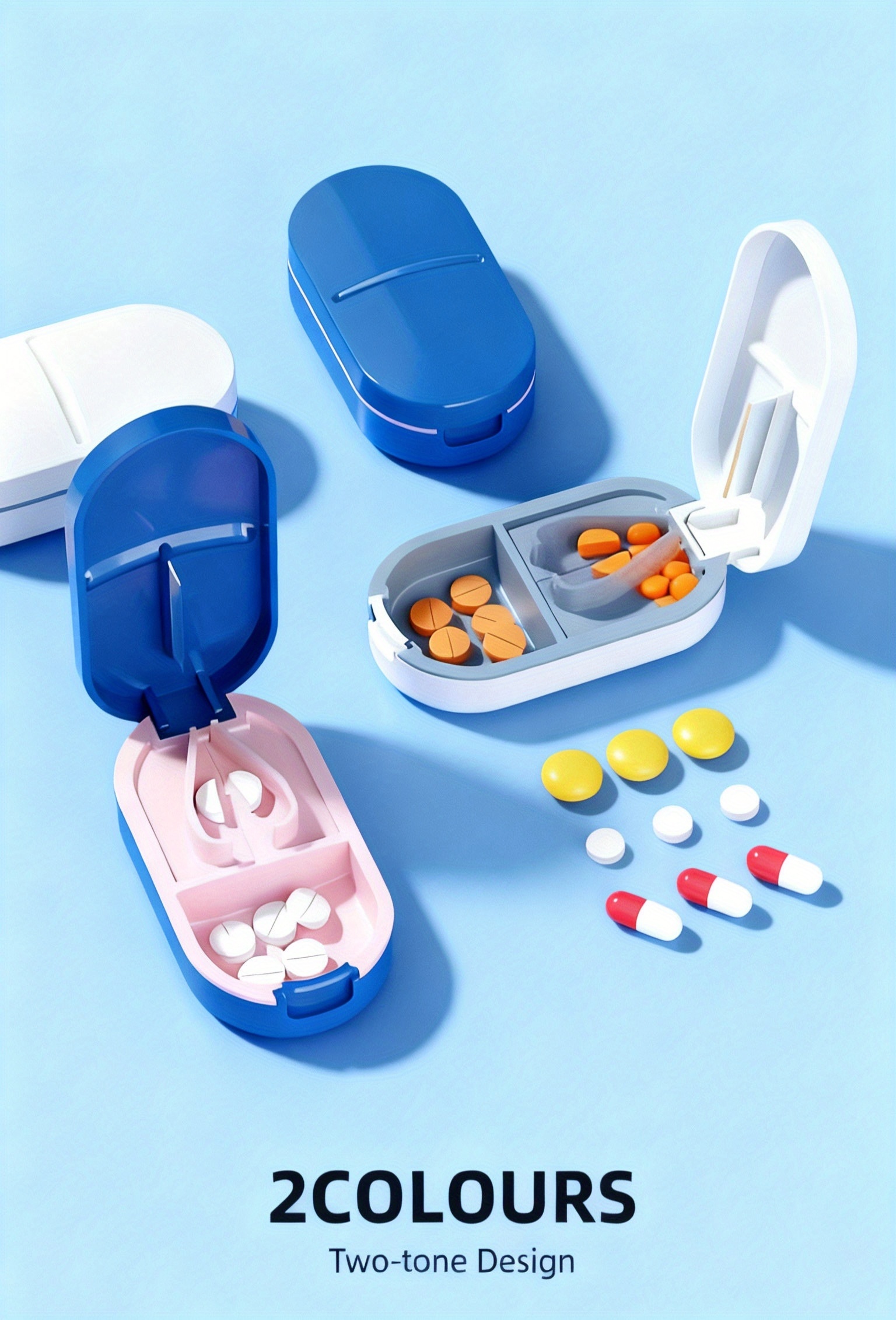 1pc portable 1     precision pill cutter medicine and vitamin tablet splitter and storage box Product details 2
