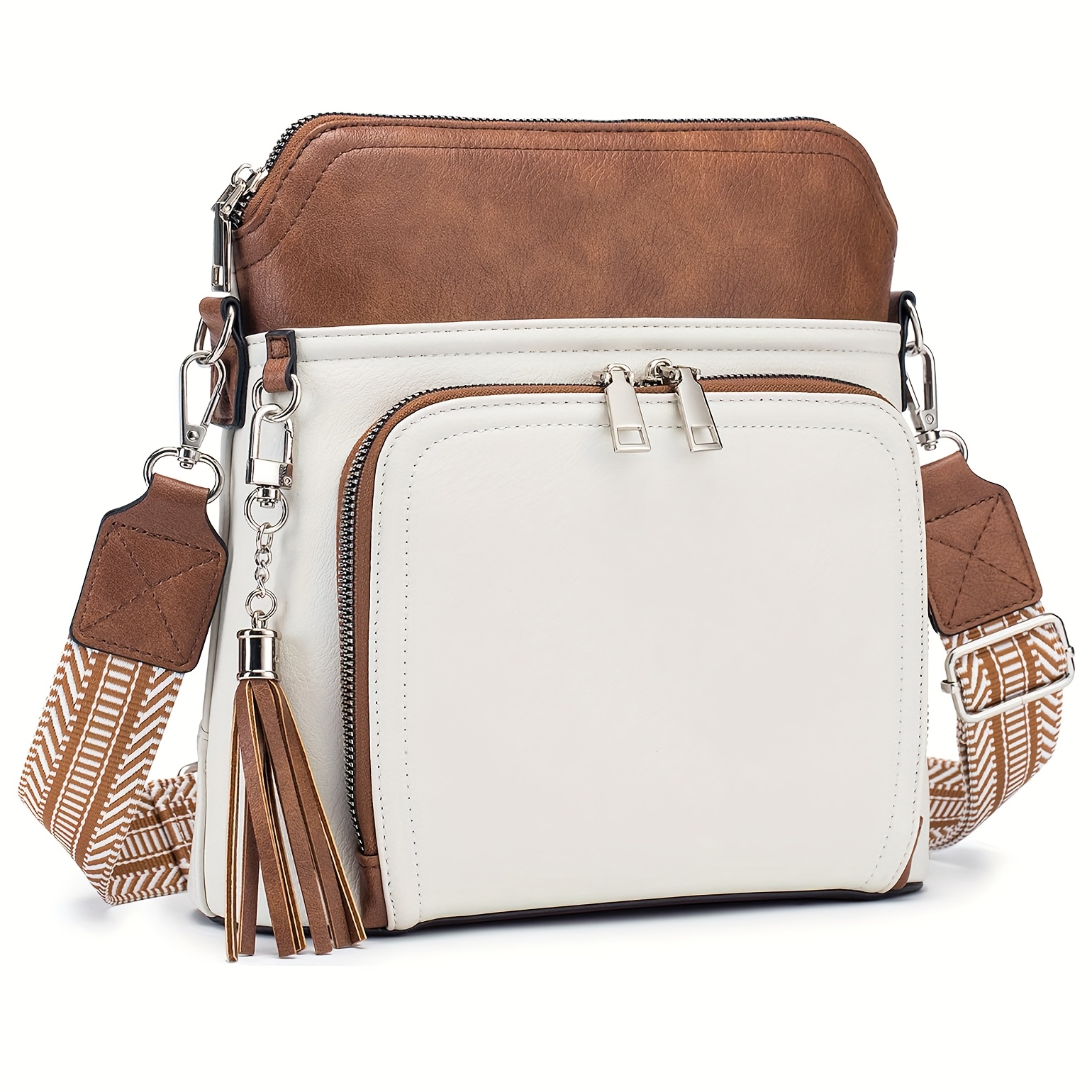 Image of Retro Fashion Women' Easy Crossbody Bag Printed Wide Shoulder Strap Women's Shoulder Bag Messenger Bag Small Square -match Trendy Bag Fringed Bag