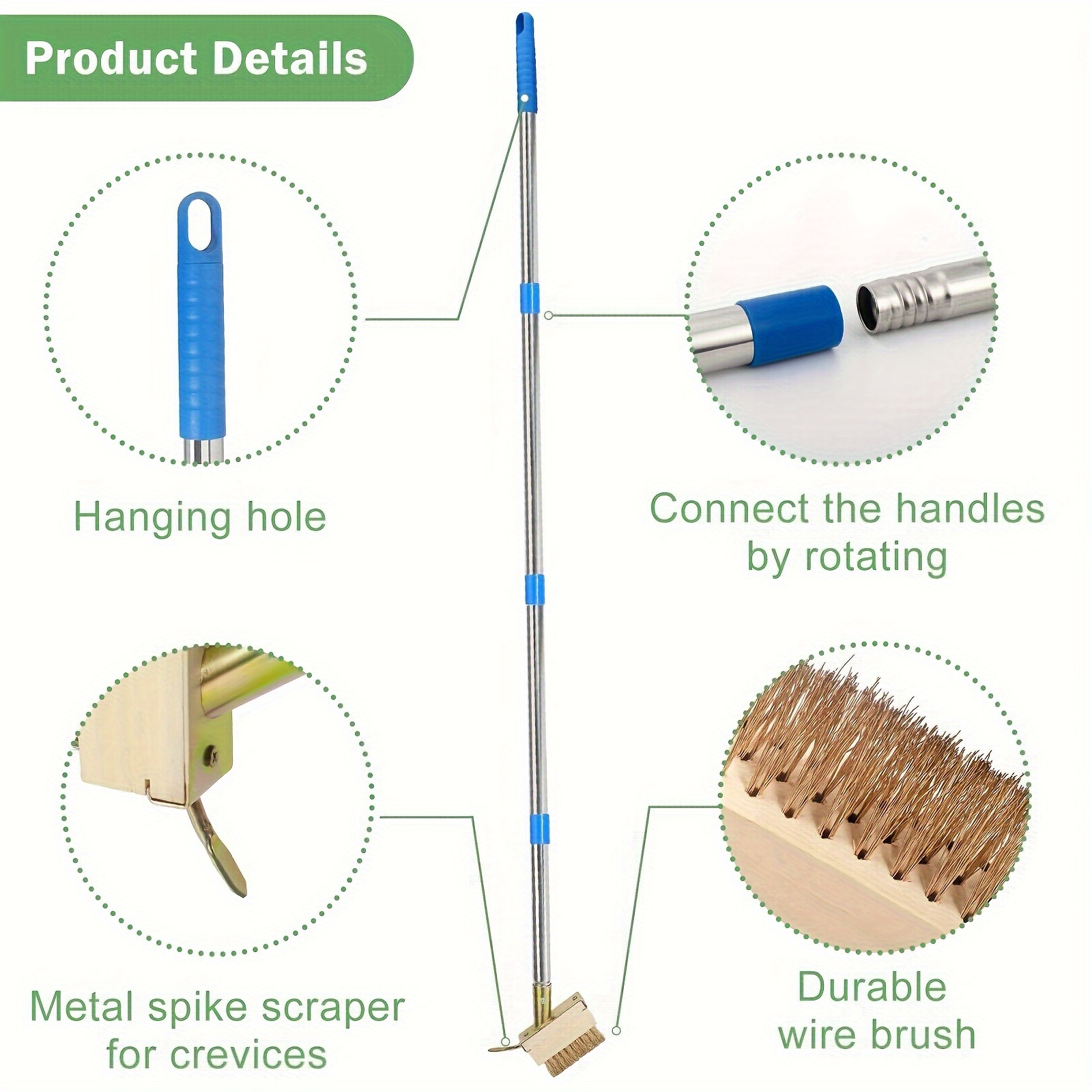   manual   puller tool long handle grout brush for crack moss removal pavement cleaning   driveways walkways gardens crack weeder manual grass puller moss remover long handle details 2