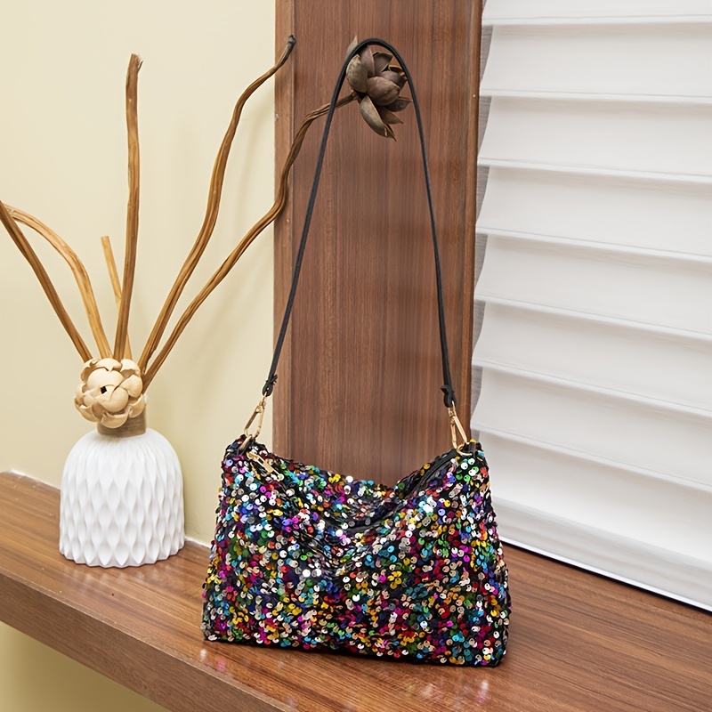 TEMU 2025 New Women's Fashion Sequin Single Shoulder Bag