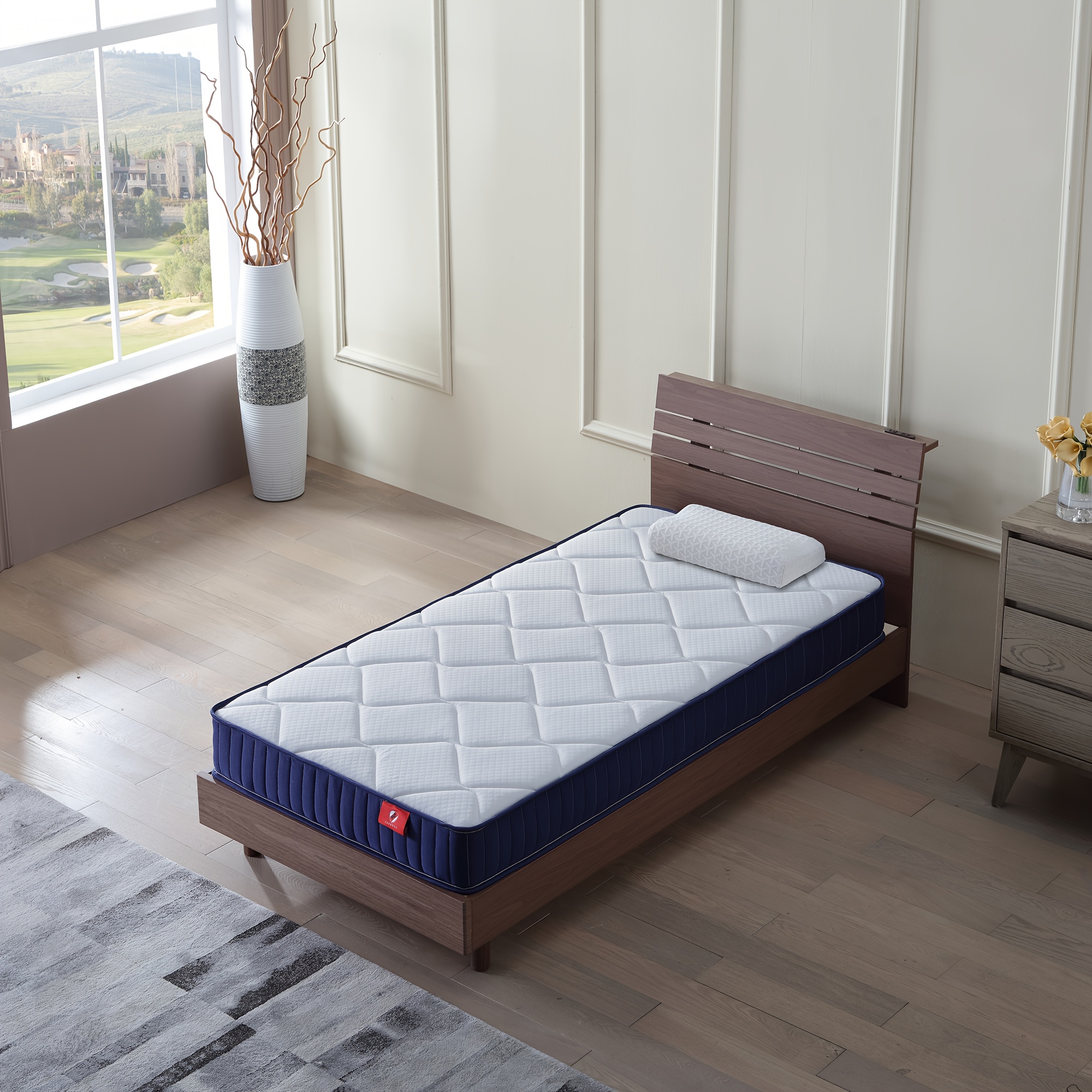 TEMU 6-inch Twin Mattress, Foam And Spring Hybrid , Medium , Breathable Fabric And Adaptive Support, Twin Mattress For Guest And Bedrooms