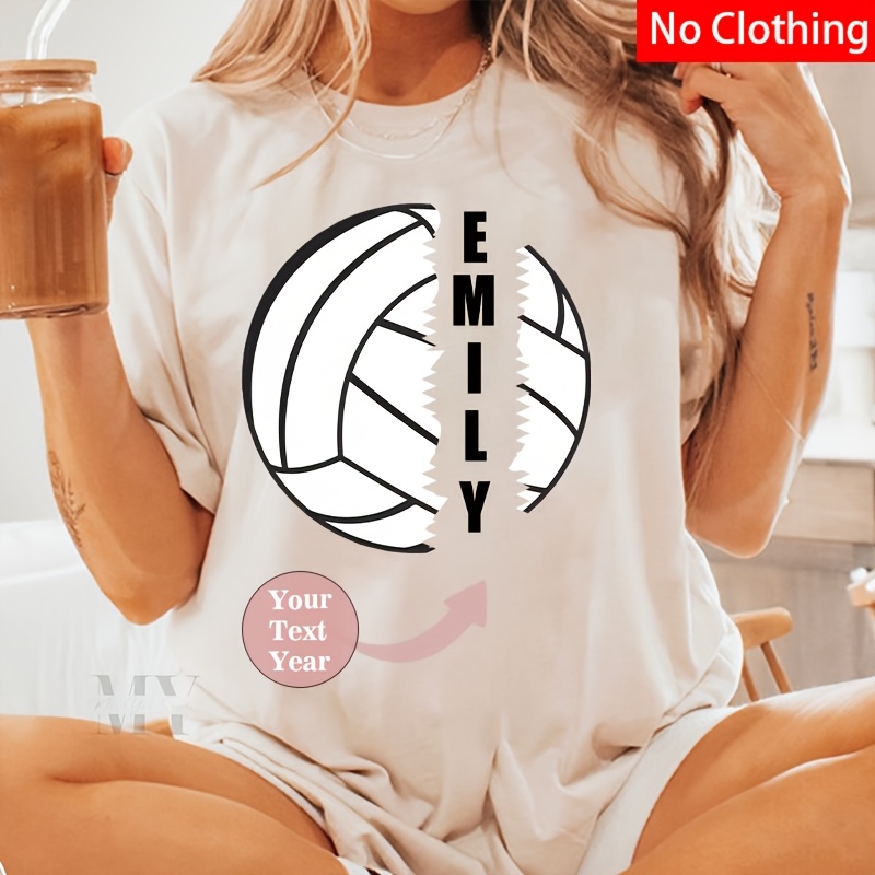 

Customizable Volleyball Iron-on Transfer Vinyl Decal, Personalized Lettering Heat Press Design For Polyester T-shirts, Unique Gift Idea, Volleyball Accessories