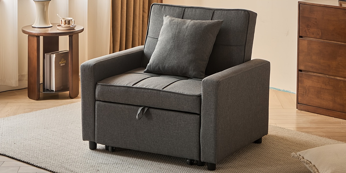 convertible sofa bed chair with pull out sleeper 3 in 1 reclining futon couch with storage pocket space saving design blue modern sleeper sofa with soft cushions sturdy   wood frame manual operation for small apartments dorms   ideal for guest rooms home offices plush cushioned seating velvet upholstery compact 2 seater sofa contemporary design sectional sofa for living room couche and sofa sofa and couche small sofa for small   bed Product details 2