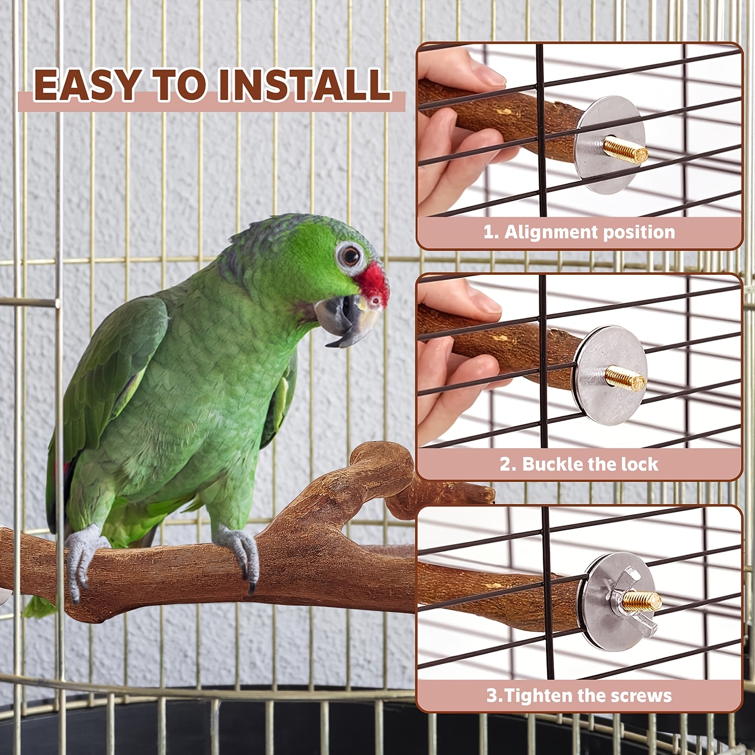 Aves Percha Con Palo Palo Percha Piedra Pómez Natural Lima Uñas Y