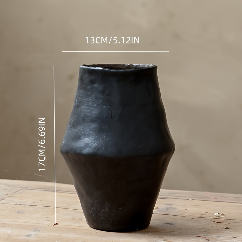Image of Retro Style Black Ceramic Vase, Country Style Vase And Vintage Vase. Suitable For Home Decoration, Living Room, Shelf Decor, Coffee Table, Dining Table