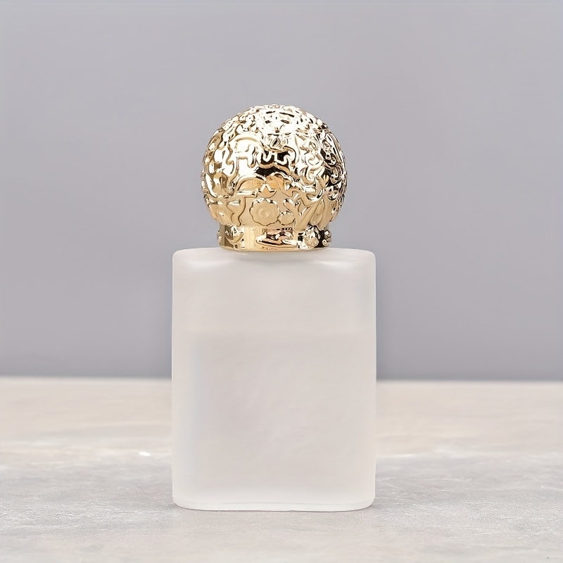 TEMU 4pcs 30ml, 50ml Flower Ball Golden Frosted Perfume Bottles, Suitable For Travel And Daily Use, Refillable Perfume Bottles And Containers