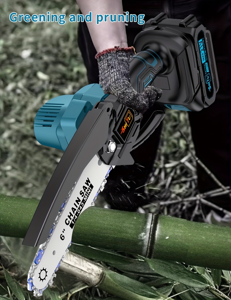 mini chainsaw cordless lightweight portable handheld electric tree cutter with splash lock rechargeable battery and safe trimming for quick cutting of tree branches courtyard household and for man pruning details 4