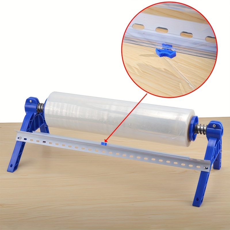 desktop stretch film adjustable width fixed or hanging with sliding cutting function details 2