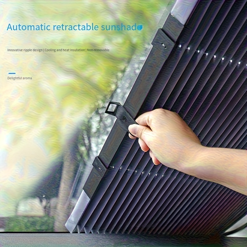Image of Intelligent Car Sunshade - Magnetic Blinds + Automatic Telescopic Design, Suitable For Front And Rear Windows, Portable Summer Sun Protection Set, Designed For High Temperatures, Quick Installation In