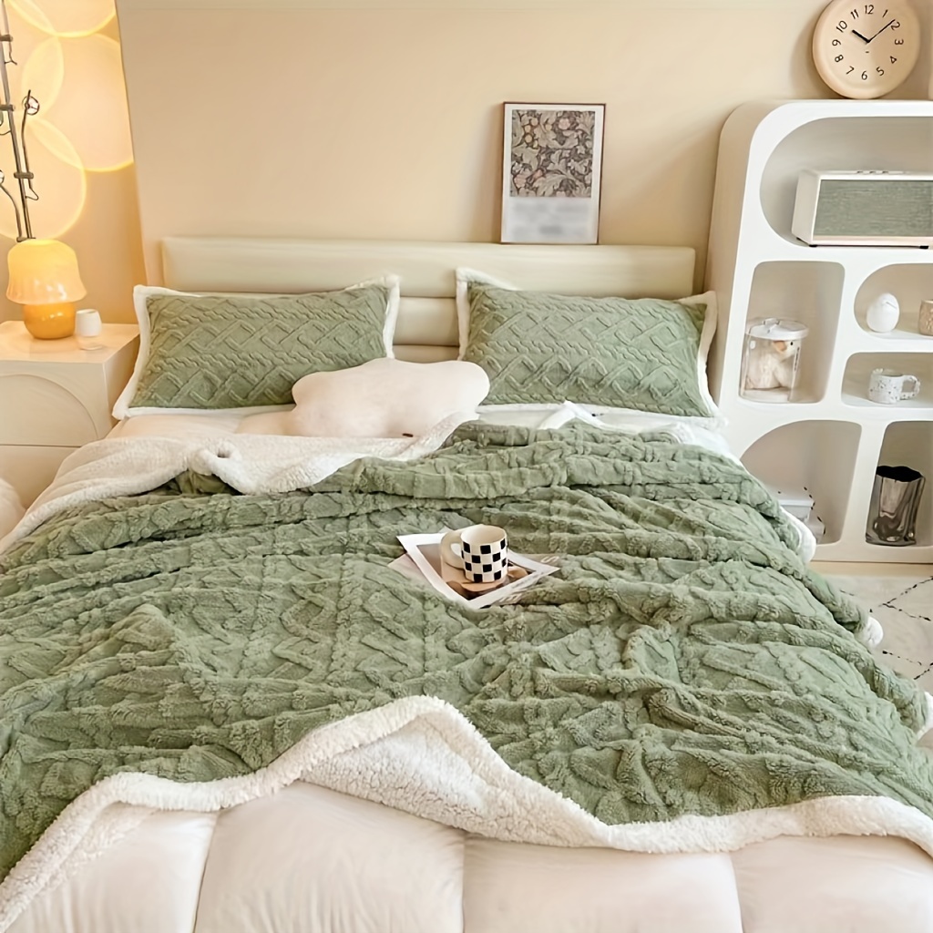 Sage green bed blanket hot sale