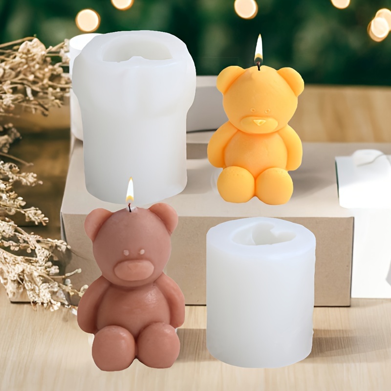 

1pc Cartoon Bear Silicone Mold For Candles And Aromatherapy Stones - Themed, Irregular Shape Craft Tool