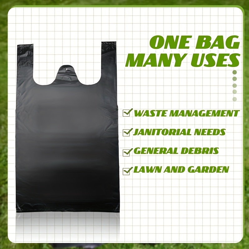 Image of 50 Pack Heavy Duty T-shirt Bags 20x13 Inches (52x32cm) - Thick 0.7 Merchandise Bags With Handles, Boutique Retail Shopping Bags, Garment Clothing Storage - Tear Resistant (black)