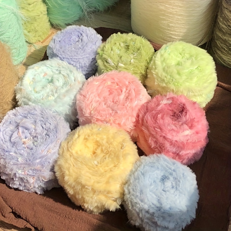 

1pc 100% Polyester 50g Imitation Mink Wool Fancy Yarn Soft And Comfortable Yarn Diy Crochet Knitting Fur Yarn Mink Fur Handmade Knitting Scarf And Hat