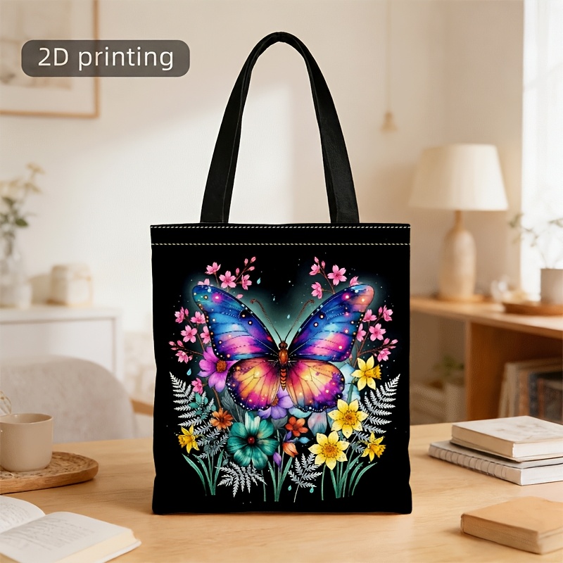 TEMU Crossbody And Handbag Suitable For Men And Women, Vibrant & Floral Print Unisex Tote Crossbody Bag For Daily And Casual Use