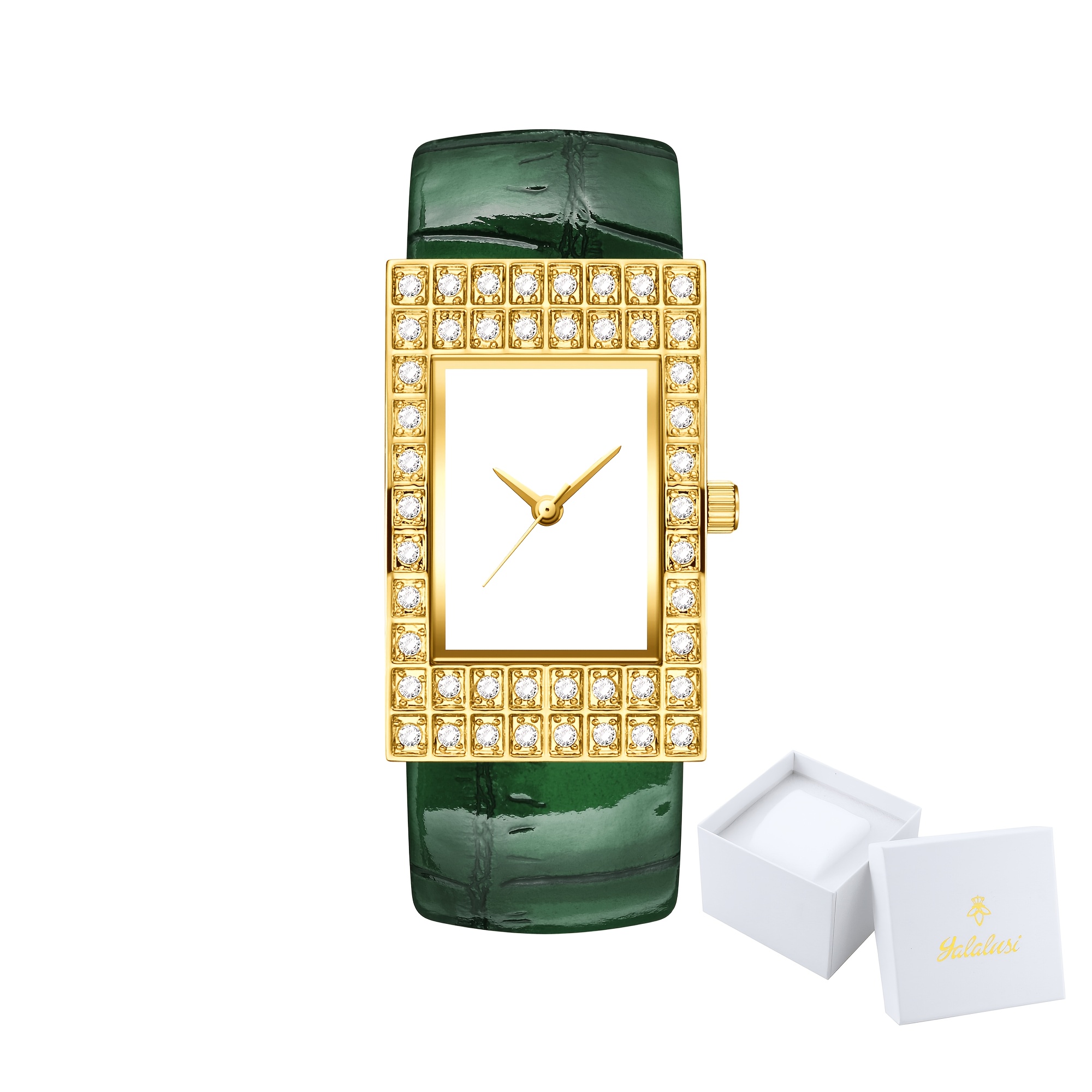 Vintage Full-Circle Rhinestone-Bordered Women's Quartz Watch