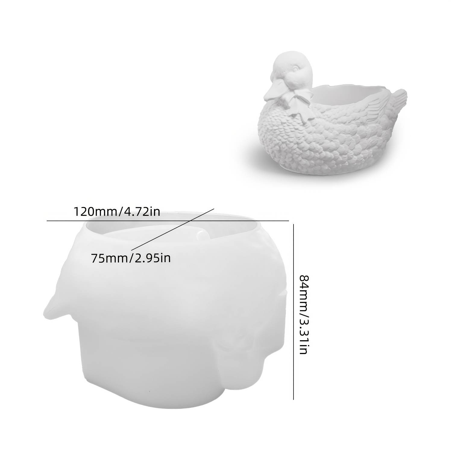 Image of Duck Candle Holder Resin Mold Animal Storage Box Resin Casting Mold Epoxy Wax Container Molds For Cement Art Ornament Jewelry Bowl 3d Animal Candle Mold