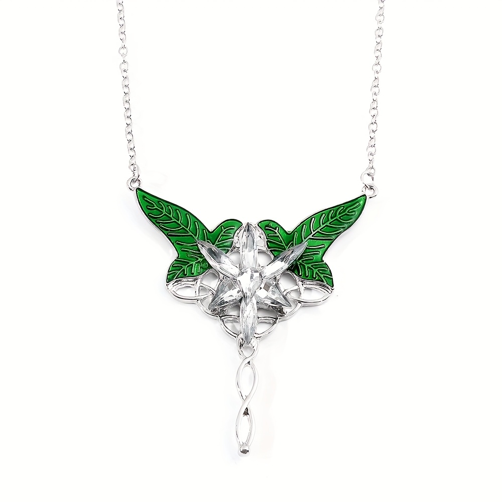 TEMU 1pc Leaf Necklace Movie The Leaf Lotr Charm Women Pendant Necklace Statement Necklace Jewelry