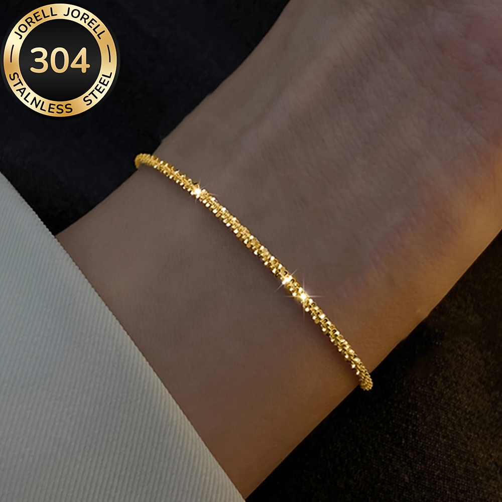 E-shop Hochwertiges Edelstahl-Goldarmband, Hypoallergen, Anlaufgeschützt, Einfach Elegant, Ein Modisches Damenarmband für den oder Partys, Ein
