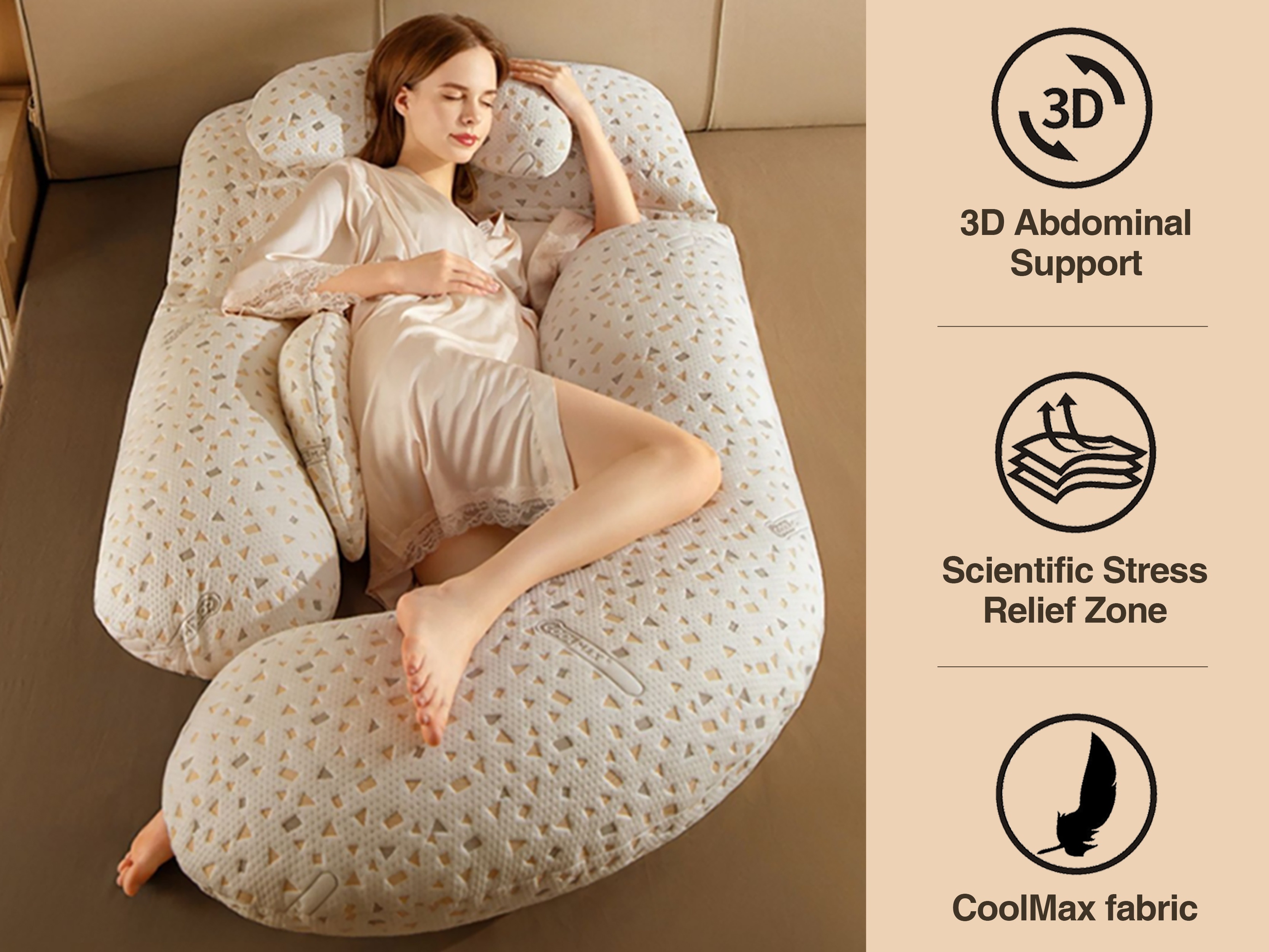 ultra soft g shaped maternity pillow for side sleeping waist support belly relief   pregnancy care details 0