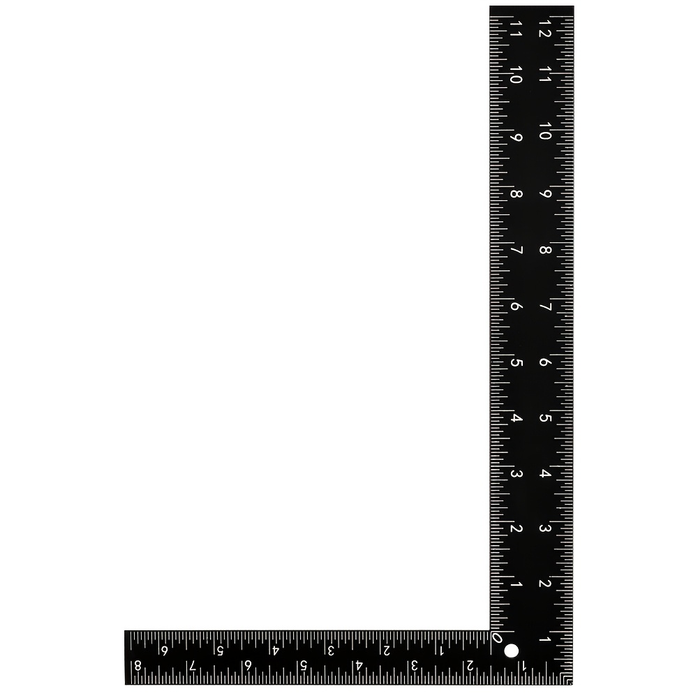 TEMU 8 X 12 Inch Double-sided Cm Right Angle Ruler, Color Black, Right Angle Ruler For Handmade Leather Tools Measuring