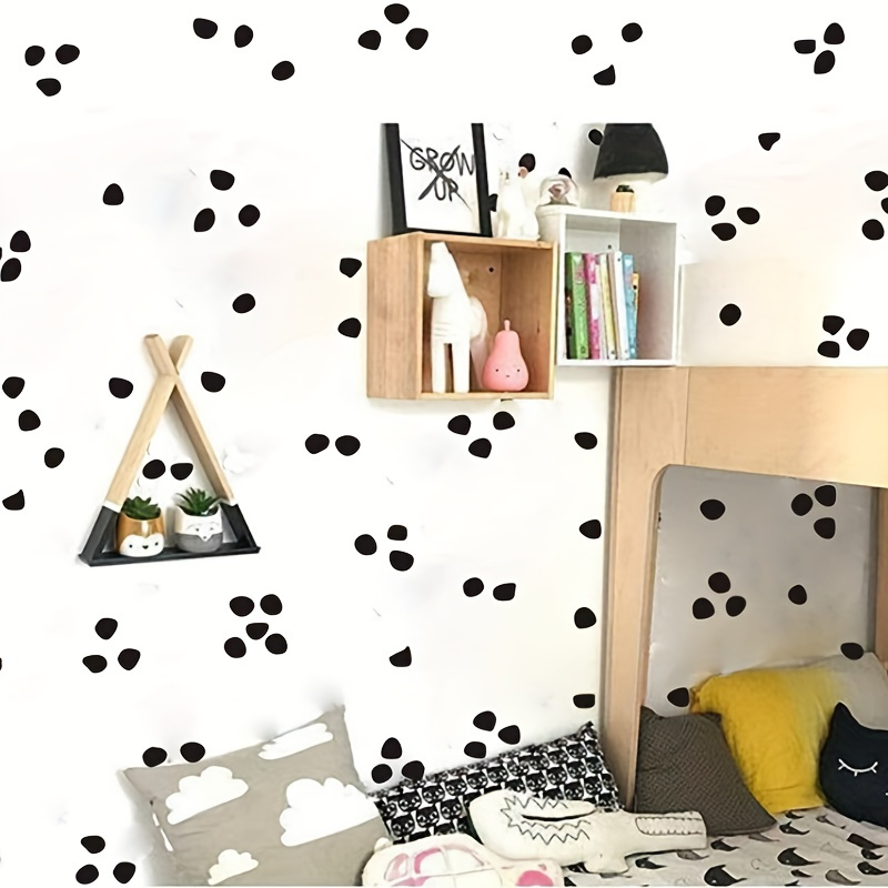 

90pcs/3sheets, New Hot Sale Creative Black Irregular Dots Wall Stickers Minimalist Geometric Decals For Bedroom, Opening Season Classroom, Living Room/bathroom/classroom/room Home Kitchen Decor