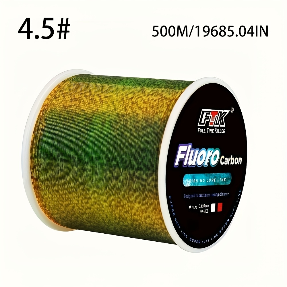 500m Linie de Pescuit Monofilament din Fibra de Carbon cu Acoperire Fluorocarbon, Linie de Scufundare pentru Pescuitul Crapului, Design Mottling, Culoare Verde Mușchi