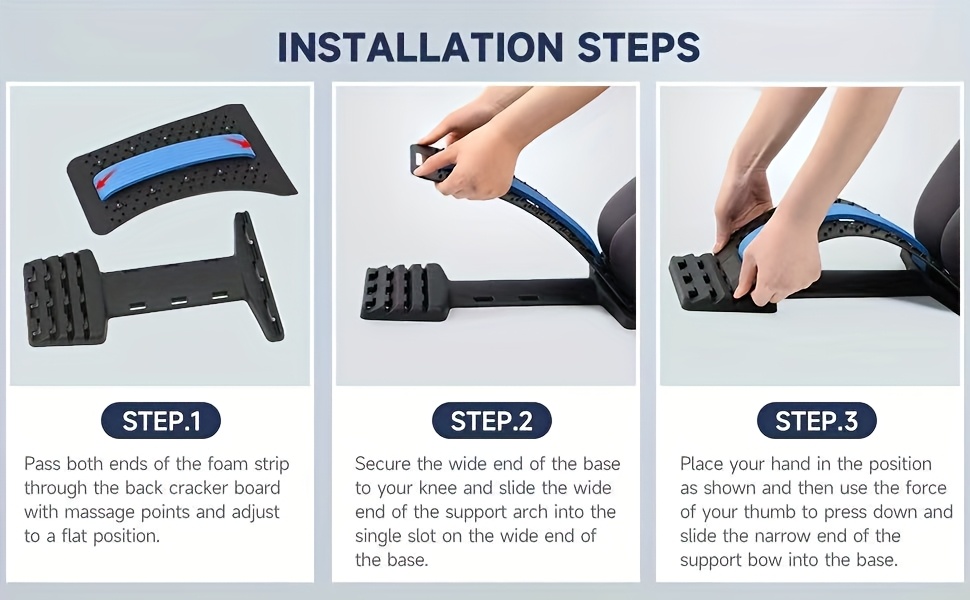 2pcs set of 3-level adjustable back stretcher and multifunctional yoga resistance band - multi-level spinal support plate, elastic waistband for open back and shoulder stretching, suitable for home gym, yard or outdoor use