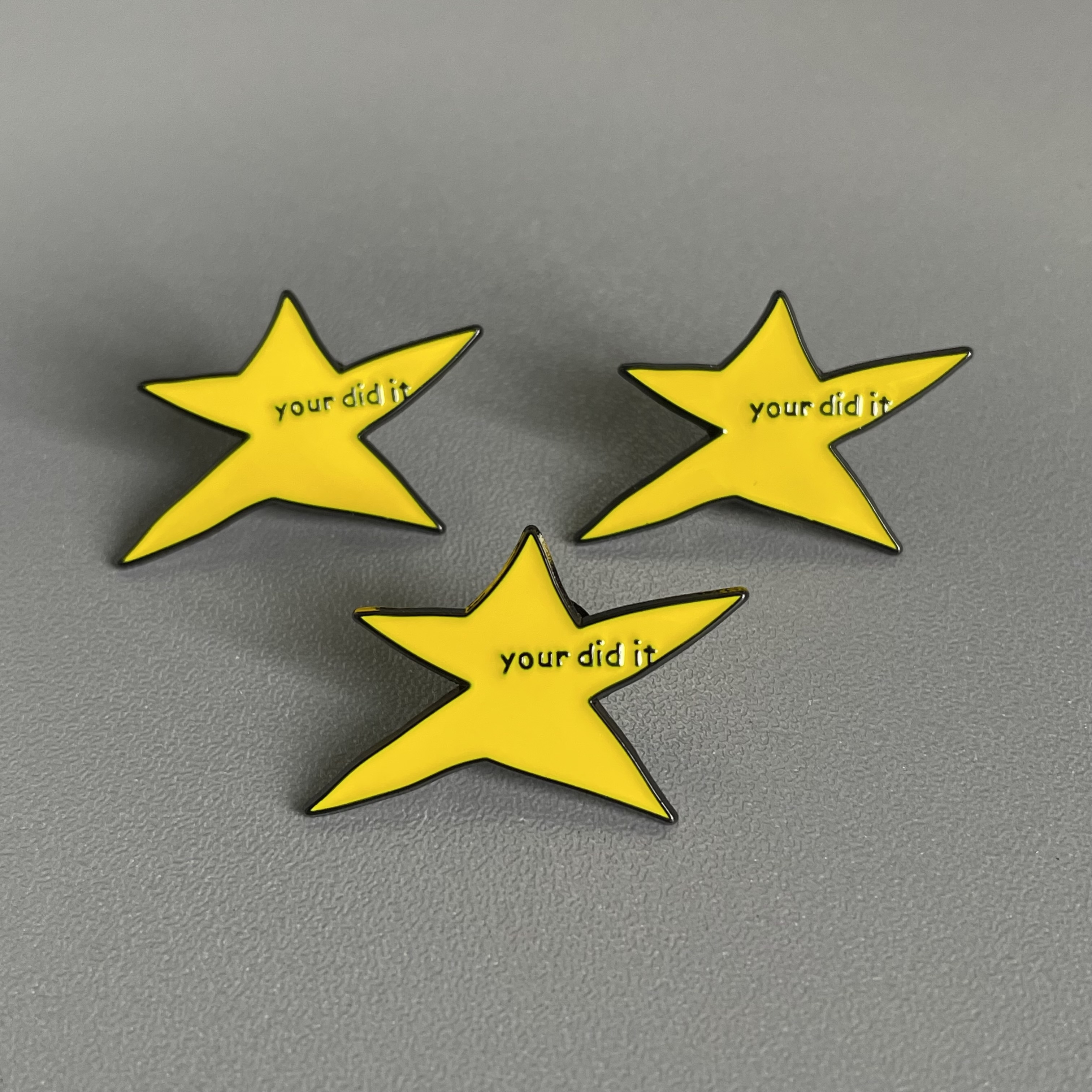 TEMU Ensemble de 3 broches émaillées de étoile de motivation, broches à goutte d'huile, épingles en alliage, ajouts de mode, badges en métal de style