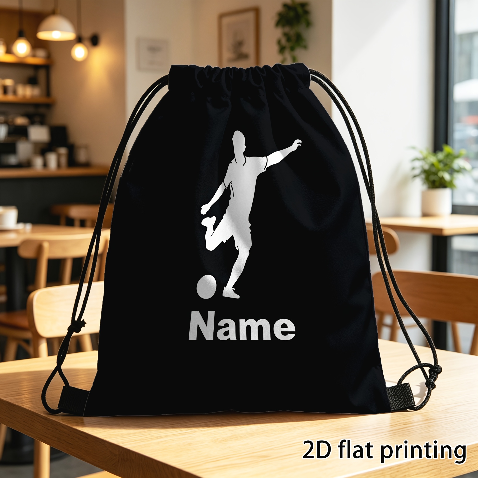 TEMU 1pc, Customized Drawstring Backpack, Customizable Large Capacity Drawstring Backpack Shoulder Bag Gym Bag Casual Simple Cool And A Perfect