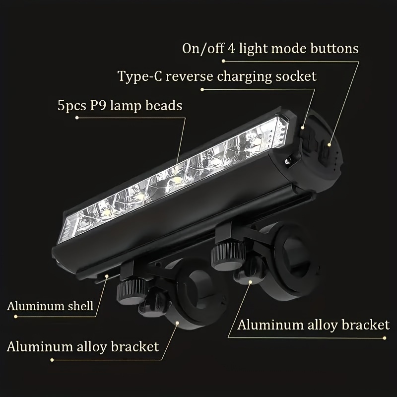 Kiwi 1200 Lumens Bike Headlight, Bluetooth, power bank feature rechargeable  and waterproof. 